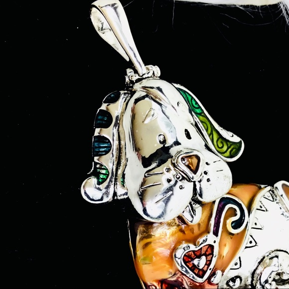 Dog pendant * BEAUTIFUL SILVER TONE DOG - Picture 5 of 7